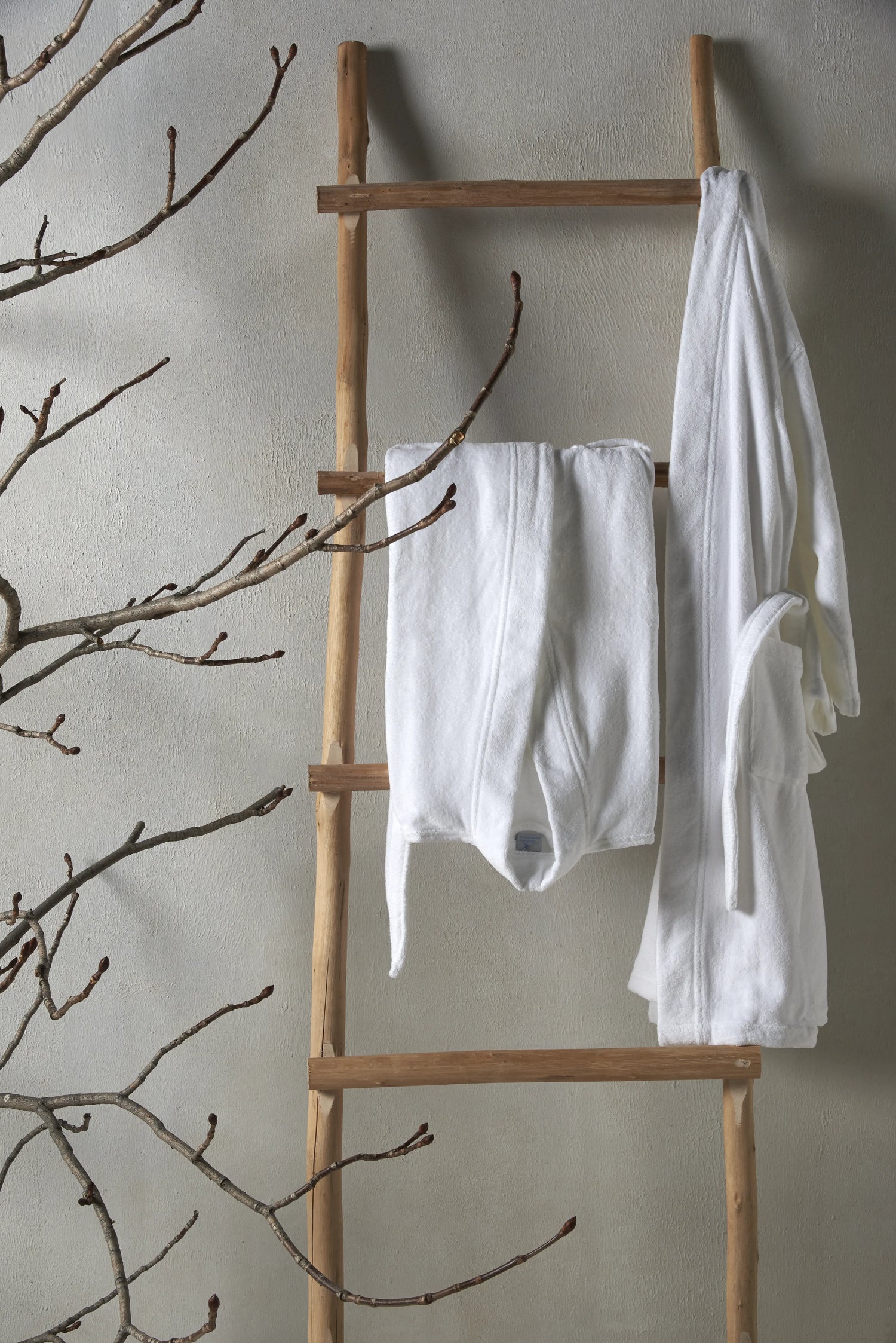 Bata Algodón Blanca Kimono