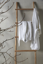 Bata Algodón Blanca Kimono